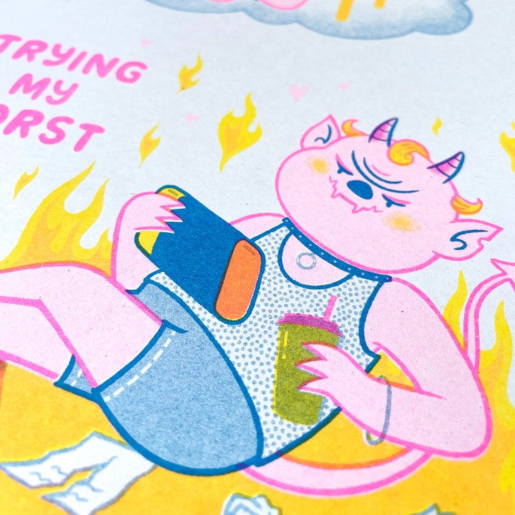Trying My Best, Trying My Worst A4 Print