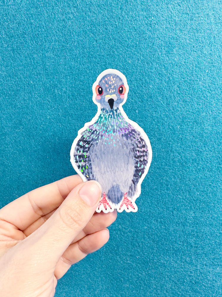Holographic Pigeon Sticker
