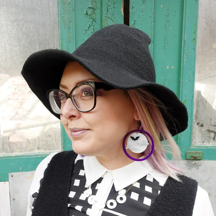 Halloween Creepy Moon Earrings