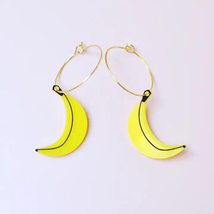 Banana Hoop Earrings