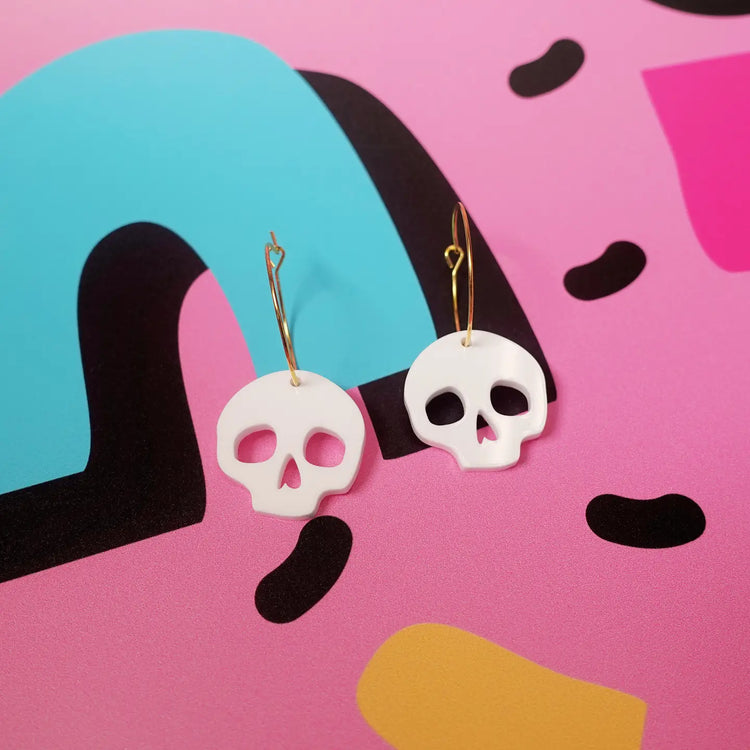 Halloween Skull Hoop Earrings