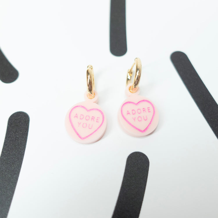 Adore You Love Heart Huggies Earrings