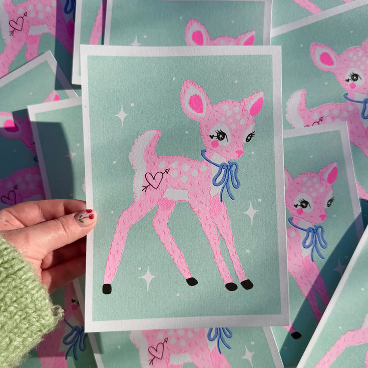 Kitsch Deer A5 Print