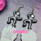 Halloween Dancing Skeleton Statement Earrings