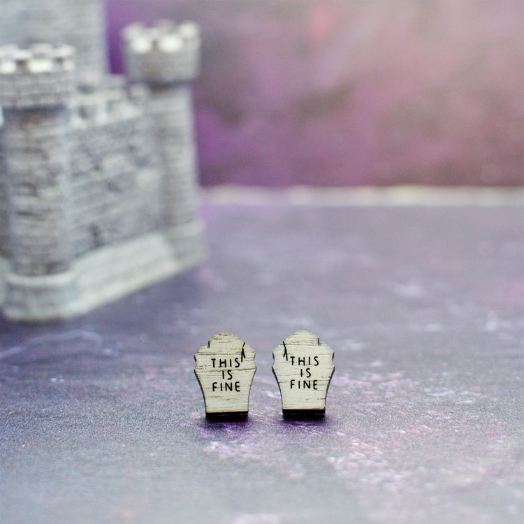 Halloween Gravestone Stud Earrings