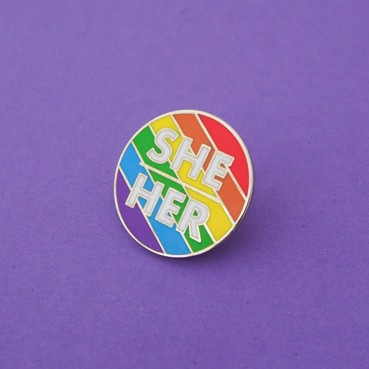 She/Her Pronoun Enamel Pin
