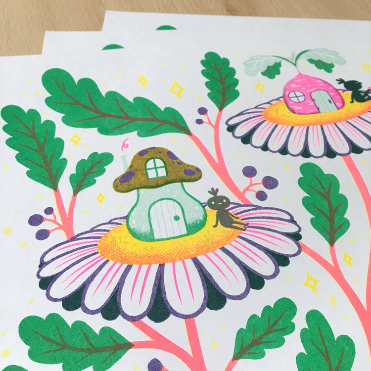 Vegetable Plant House A3 Print