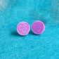 Valentines Sweetie Love Heart Love is Love Lilac Stud Earrings