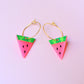 Watermelon Hoop Earrings