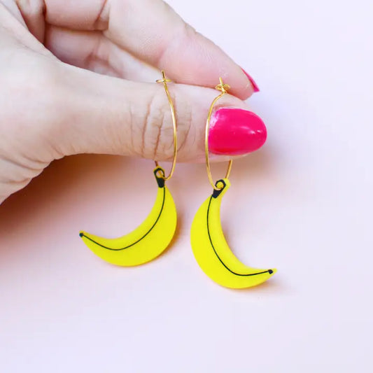Banana Hoop Earrings