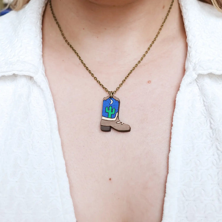 Cowboy Boot Mini Necklace