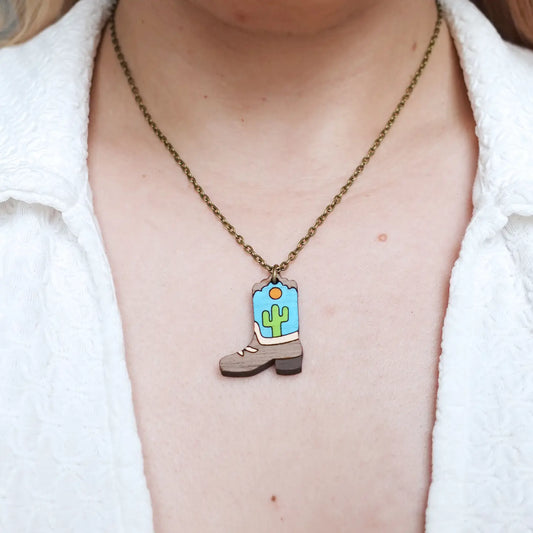 Cowboy Boot Mini Necklace